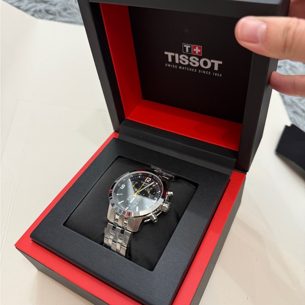 Tissot Black and Silver Chronograph Watch